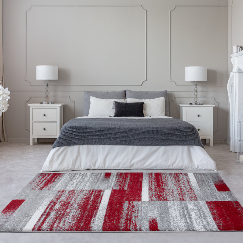 Orren Ellis Alayo Abstract Red Area Rug Wayfair